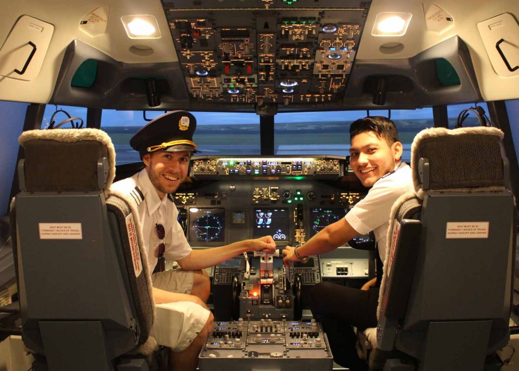 Captain Christian im Cockpit